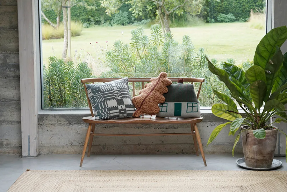 Cottage Shaped Cushion - Green