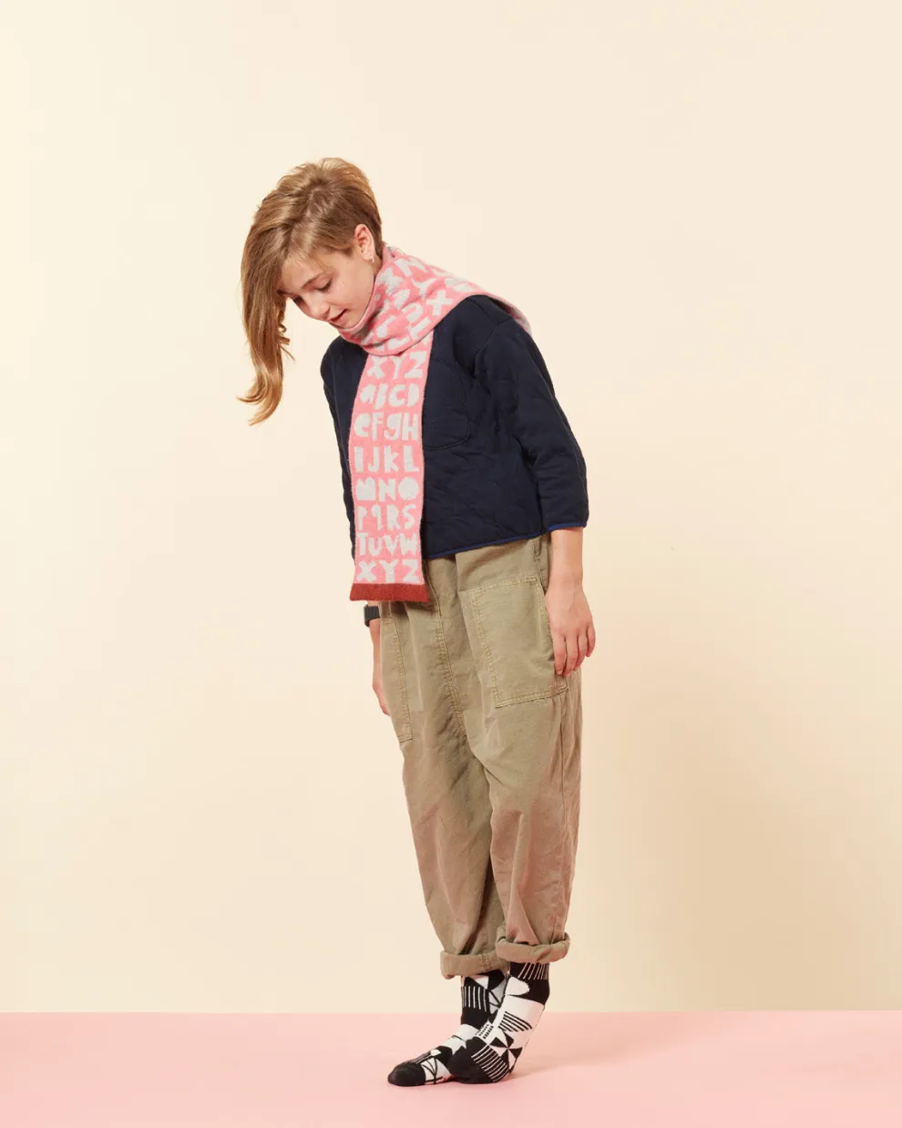 Kids Alphabet Scarf - Pink