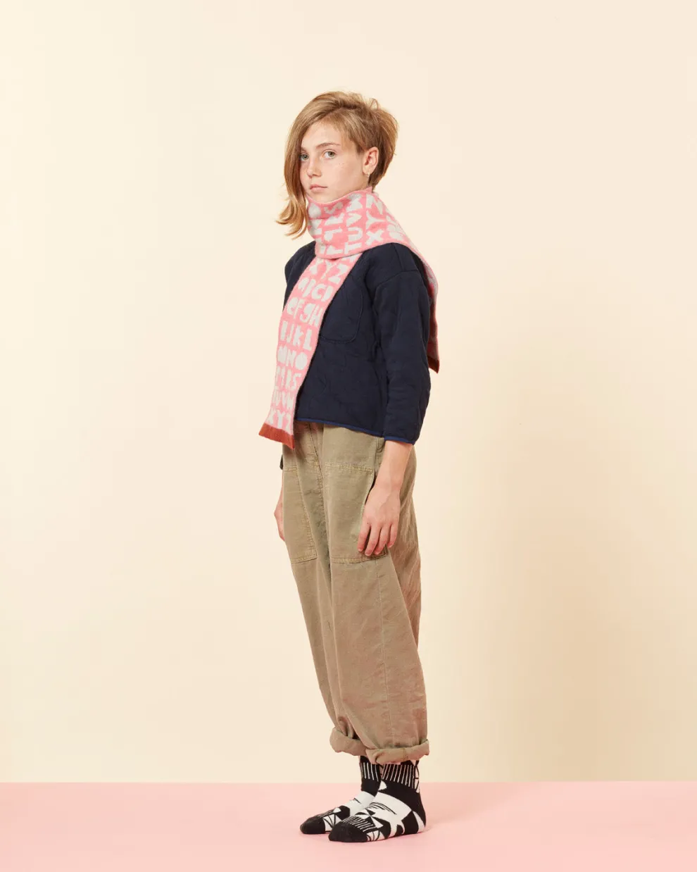Kids Alphabet Scarf - Pink