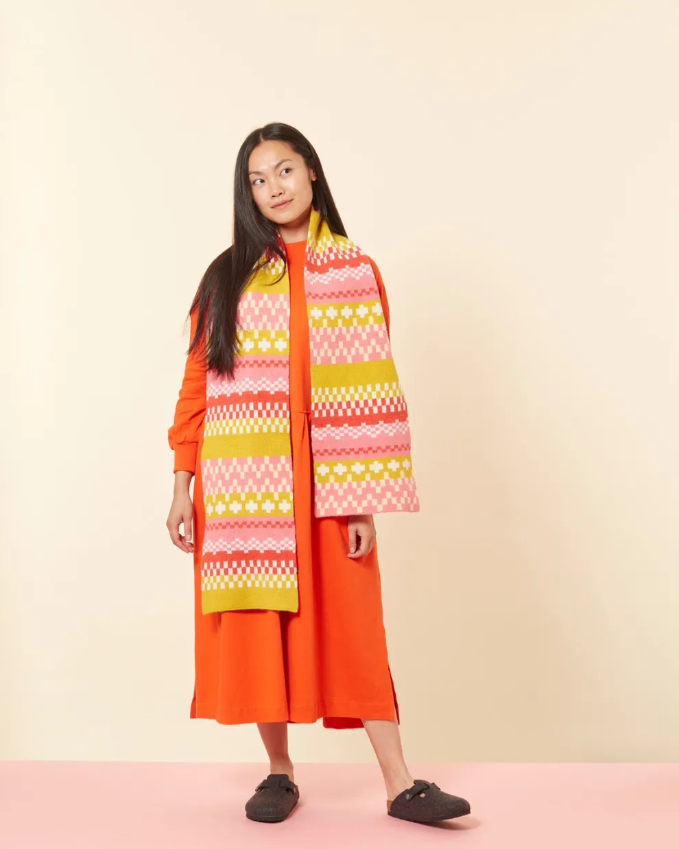 Big Stitch Scarf - Lipstick