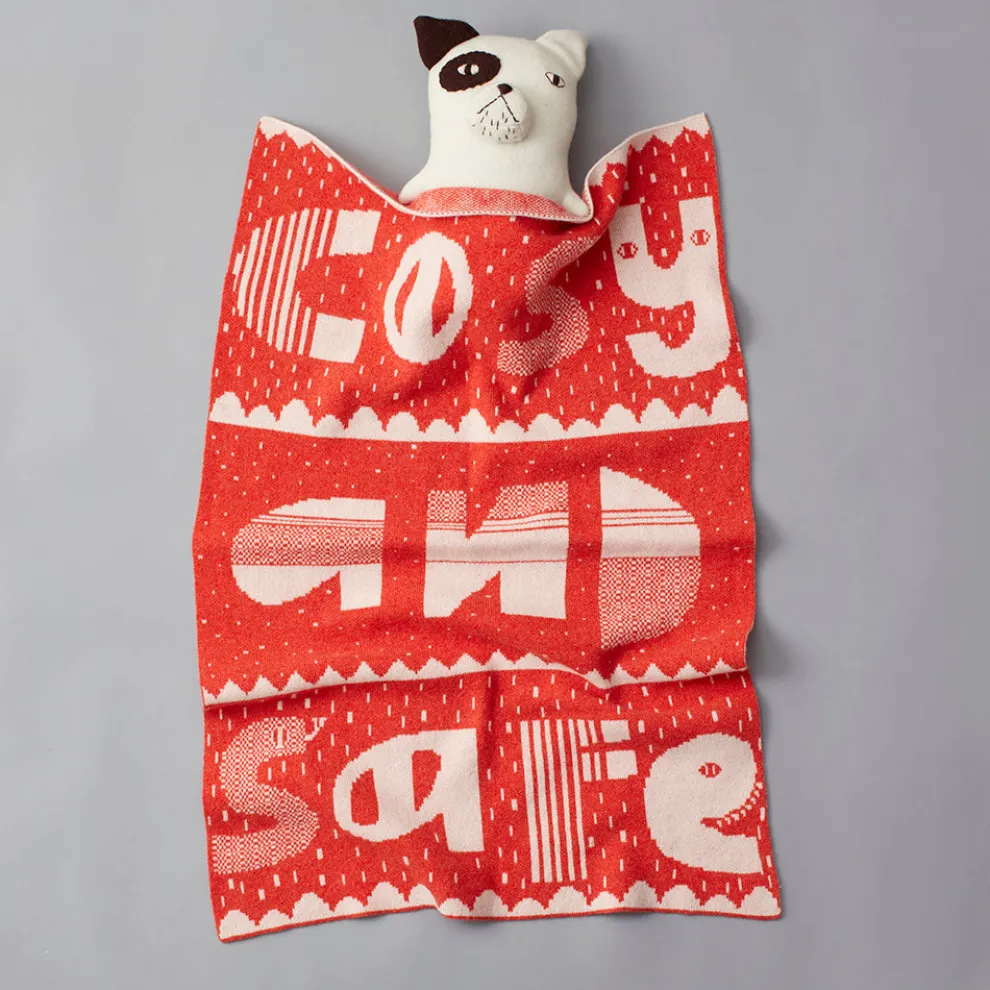 Cosy and Safe Mini Blanket - Orange & White