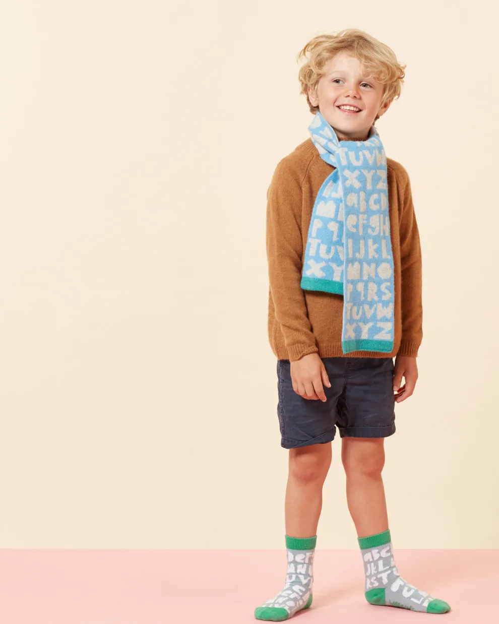 Kids Alphabet Scarf - Blue