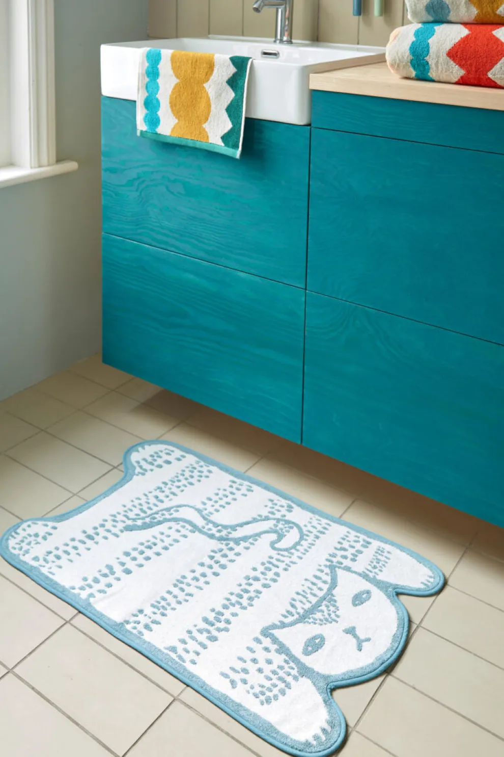 Blue Cat Bath Mat