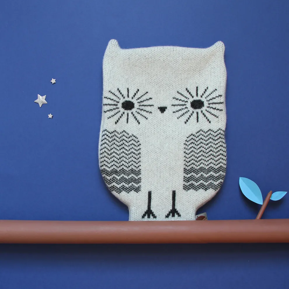 Owl Hot Water Bottle - White
