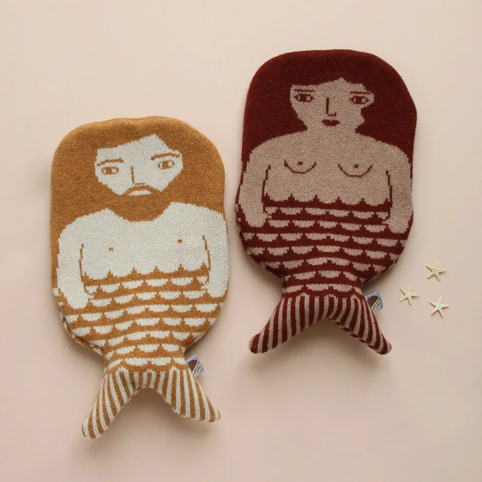 Mermaid Hot Water Bottle - Brown
